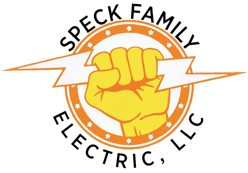 Speck Family Electric logo with black letters